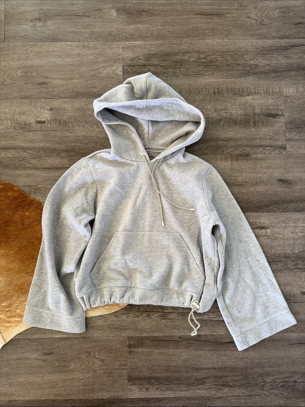 J. Crew Light Gray Cropped Hoodie